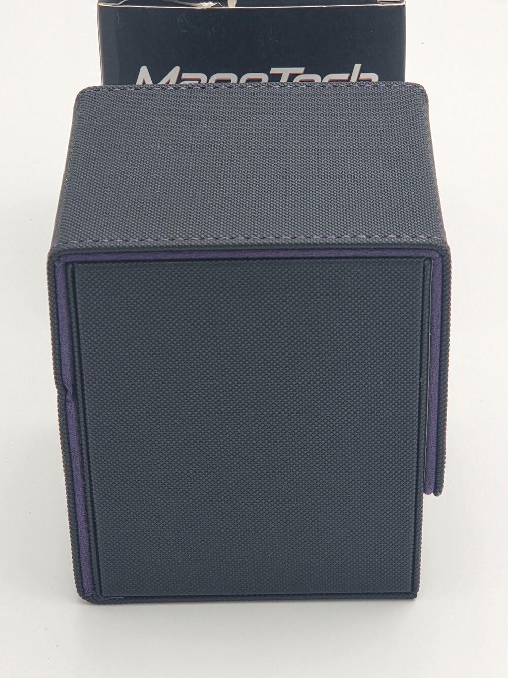 MageTech Commander Deck Box Eclipse Black/Purple Dice Tray 100 Cards Open Box